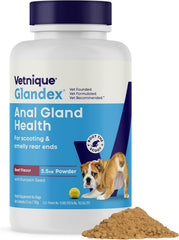 Vetnique Glandex Anal Gland Supplement Powder for Dogs Beef with Pumpkin Seed 5.5-oz