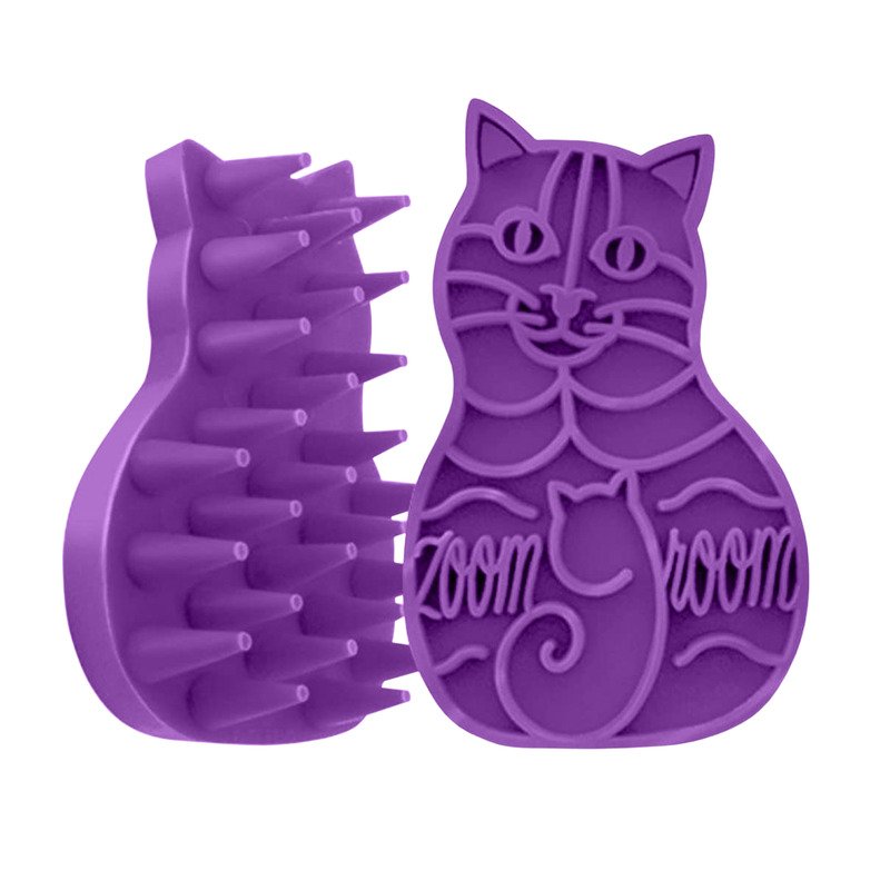 KONG Zoomgroom Cat Brush Purple One Size for Pet