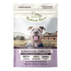 Badlands Ranch Superfood Complete Air-Dried Dog Food Lamb & Venison 64-oz