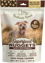 Badlands Ranch Superfood Nuggets Freeze-Dried Raw Dog Treats Duck & Kale 8-oz