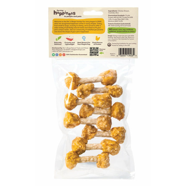 Back of Pet 'n Shape Chik 'n Dumbbells Jerky Dog Treats 3.17-oz