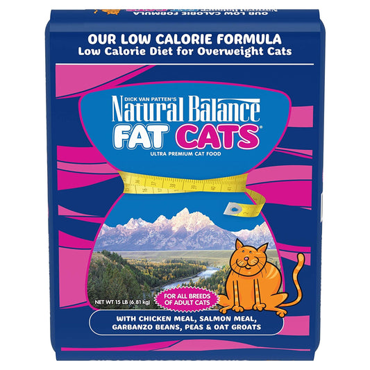 Natural Balance Pet Foods Fat Cats Low Calorie Dry Cat Food Chicken & Salmon, 15 lb, Natural Balance