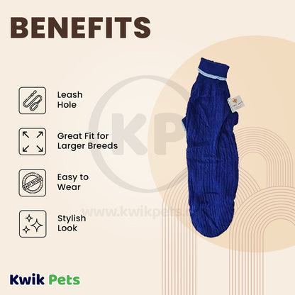 Fashion Pet Classic Cable Dog Sweater Cobalt Blue Extra-Large, Fashion Pet