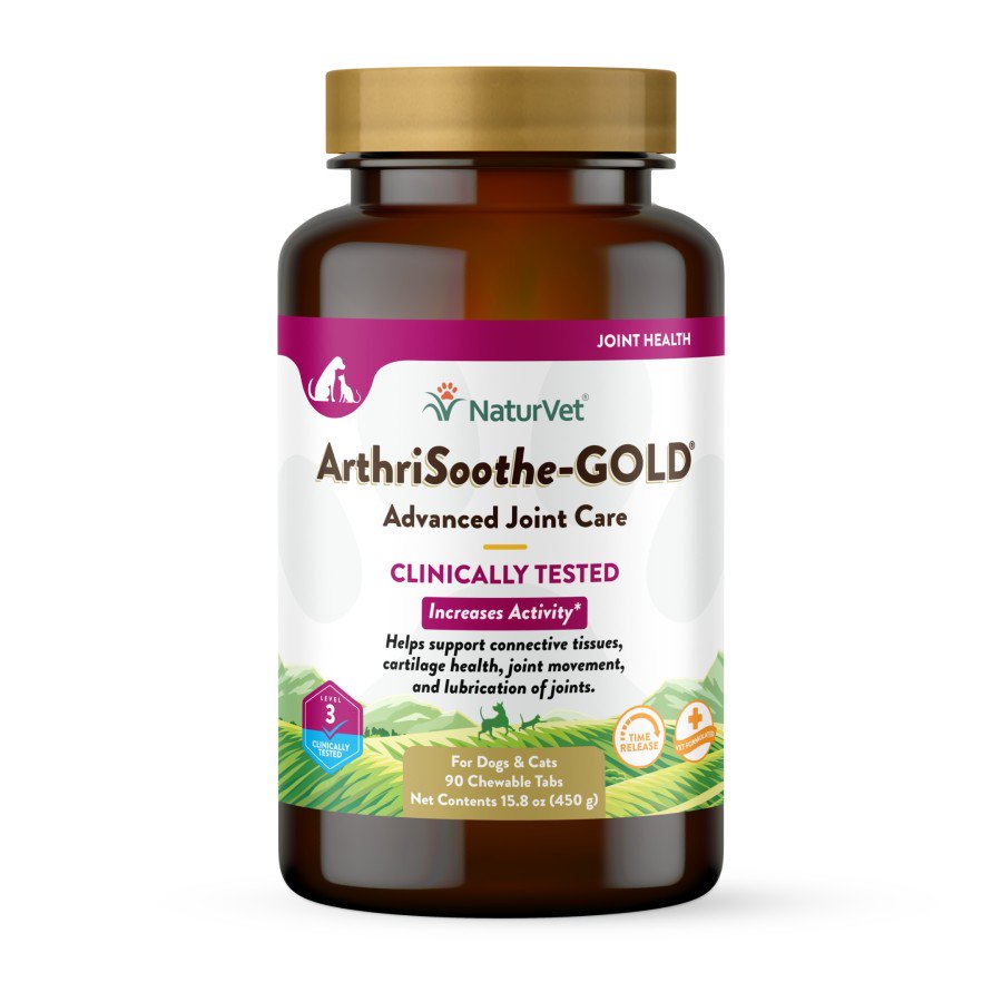 NaturVet ArthriSoothe-GOLD Level 3 Time Release Chewable Tablets for Dogs & Cats 90 Count 15.8-oz