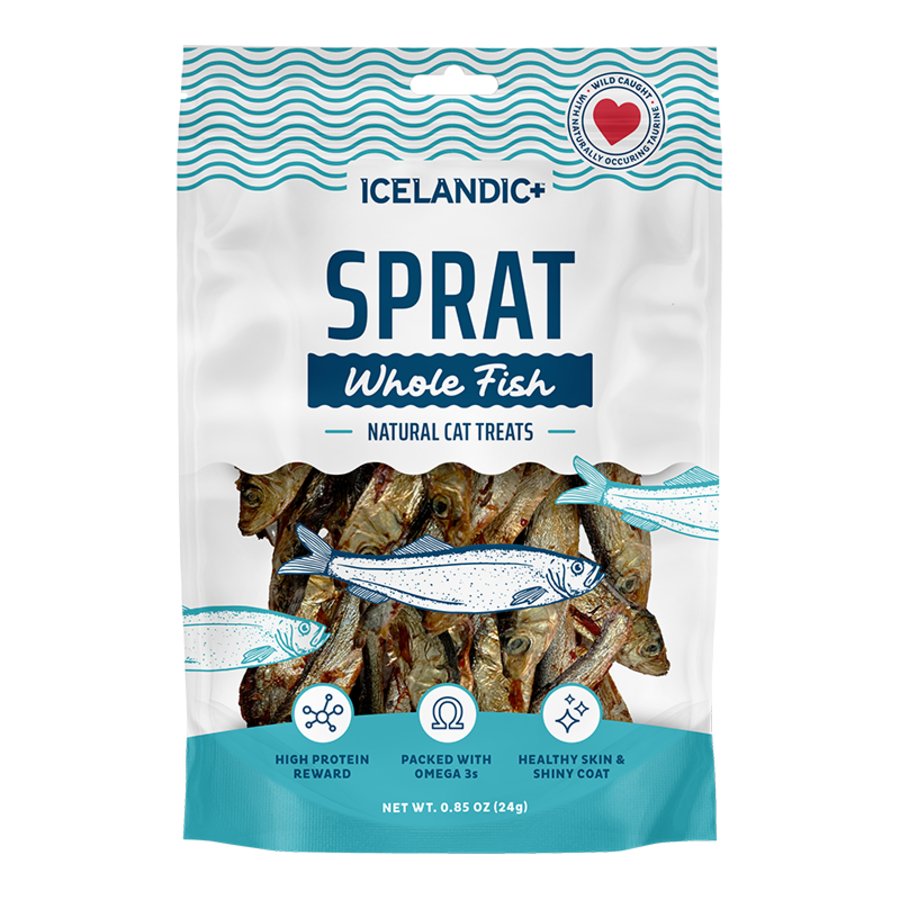 Icelandic+ Sprats Whole Fish Crunchy Cat Treats 0.85-oz, Kwik Pets