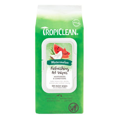 TropiClean Watermelon 2-in-1 Wipes for Dogs & Cats 100 Count