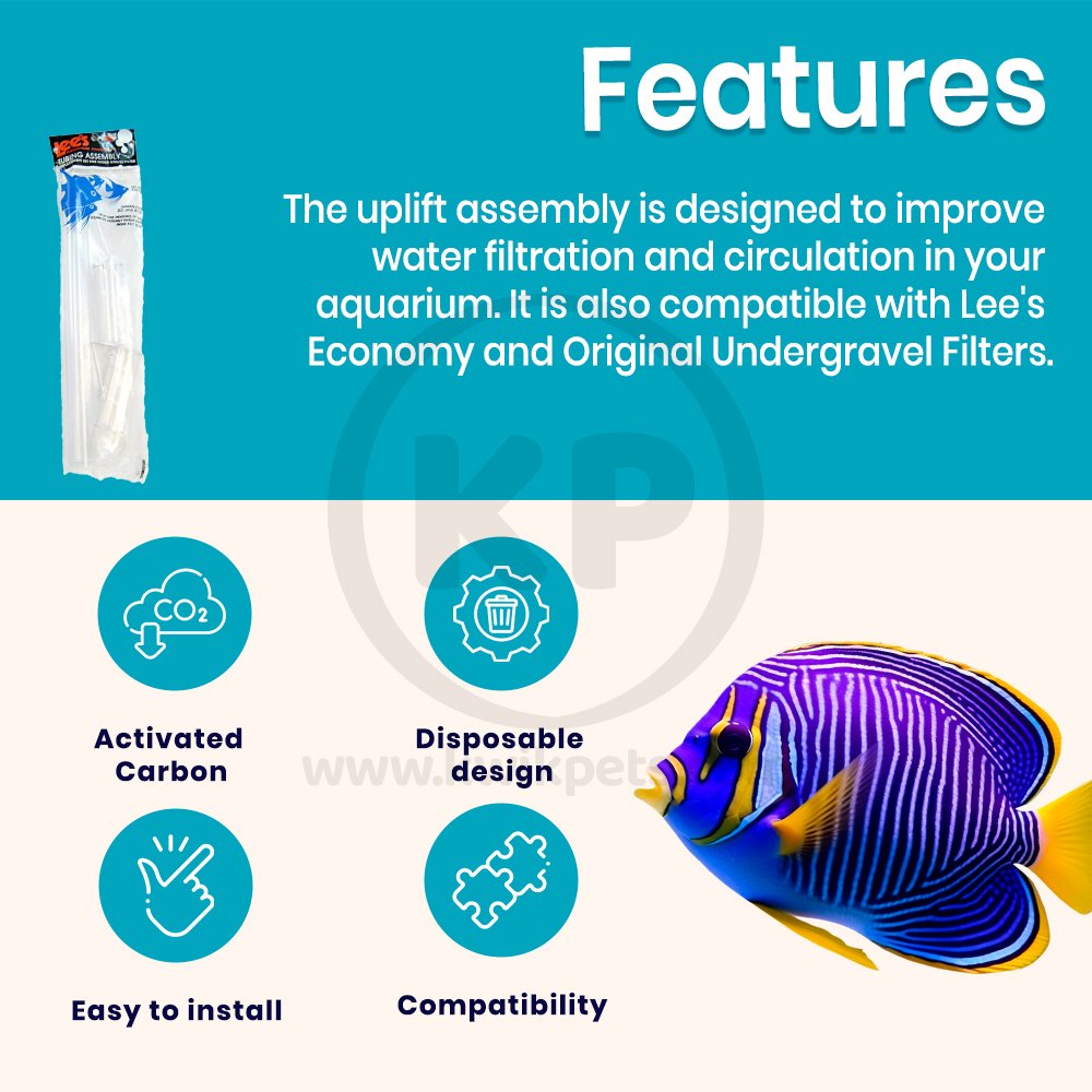 Lee's Aquarium & Pet Products Under Gravel Filter Uplift Assembly 13 1/2 in - 16 in, Kwik Pets