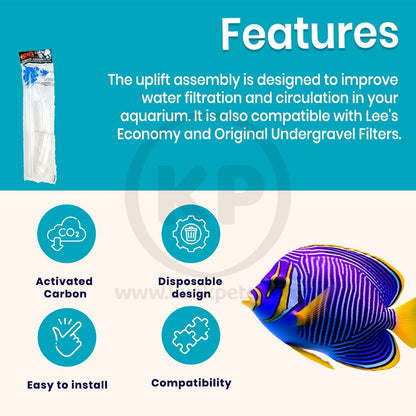 Lee's Aquarium & Pet Products Under Gravel Filter Uplift Assembly 13 1/2 in - 16 in, Kwik Pets