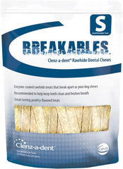Ceva Clenz-a-dent Breakables Rawhide Dental Dog Chews Small 15 Count 8.4-oz