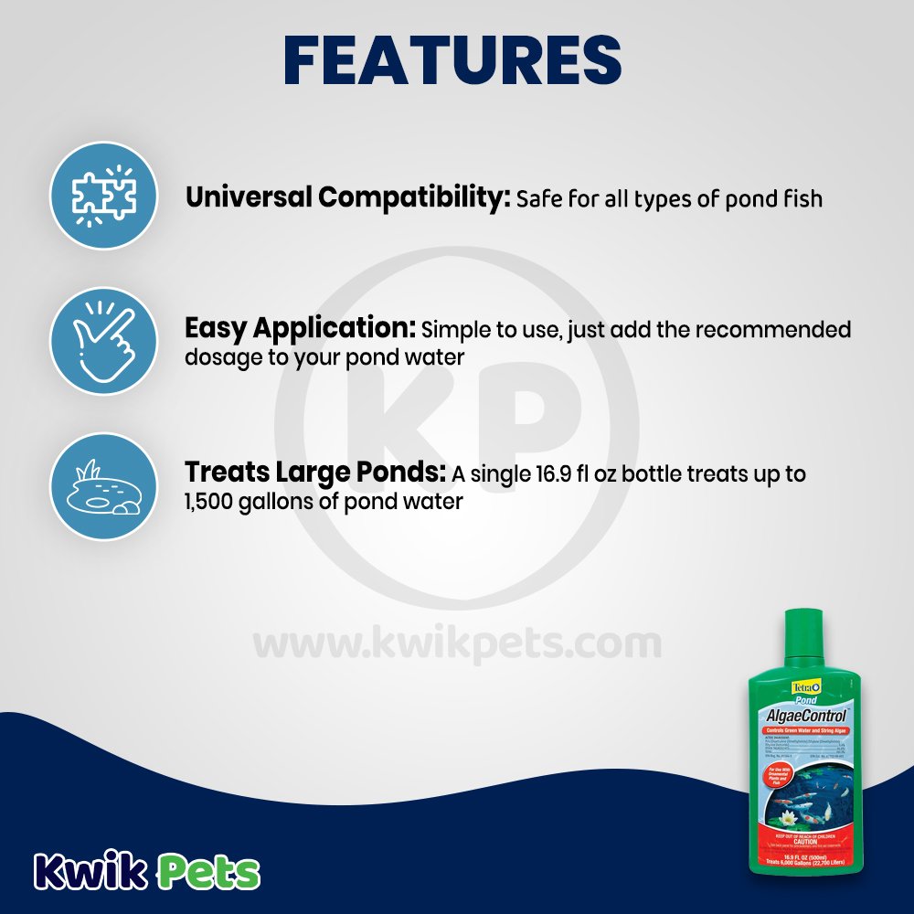 Tetra Pond Algae Control Water Treatment 16.9-oz, Kwik Pets