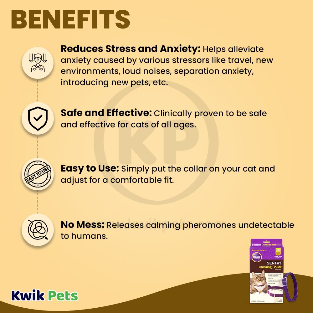 Benefits of Sentry Calming Collar for Cats Up To 15-in Neck 3 Count