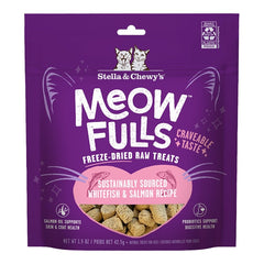 Stella & Chewy's Meowfulls Freeze Dried Raw Cat Treats Whitefish & Salmon Recipe 1.5-oz