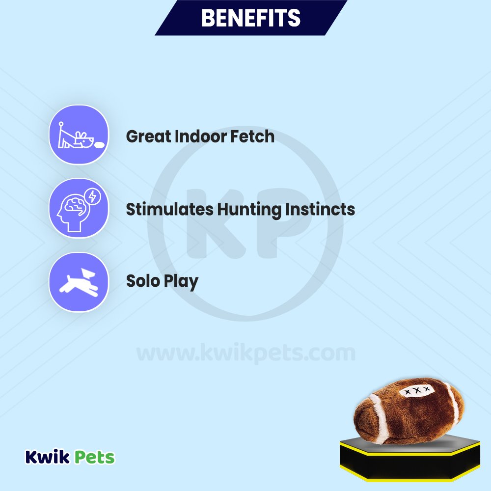 Ethical Pet Spot Plush Dog Toy Football 4.5-in, Kwik Pets
