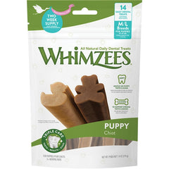 Whimzees Puppy Natural Dental DogTreats Medium & Large 14 Count 7.9-oz