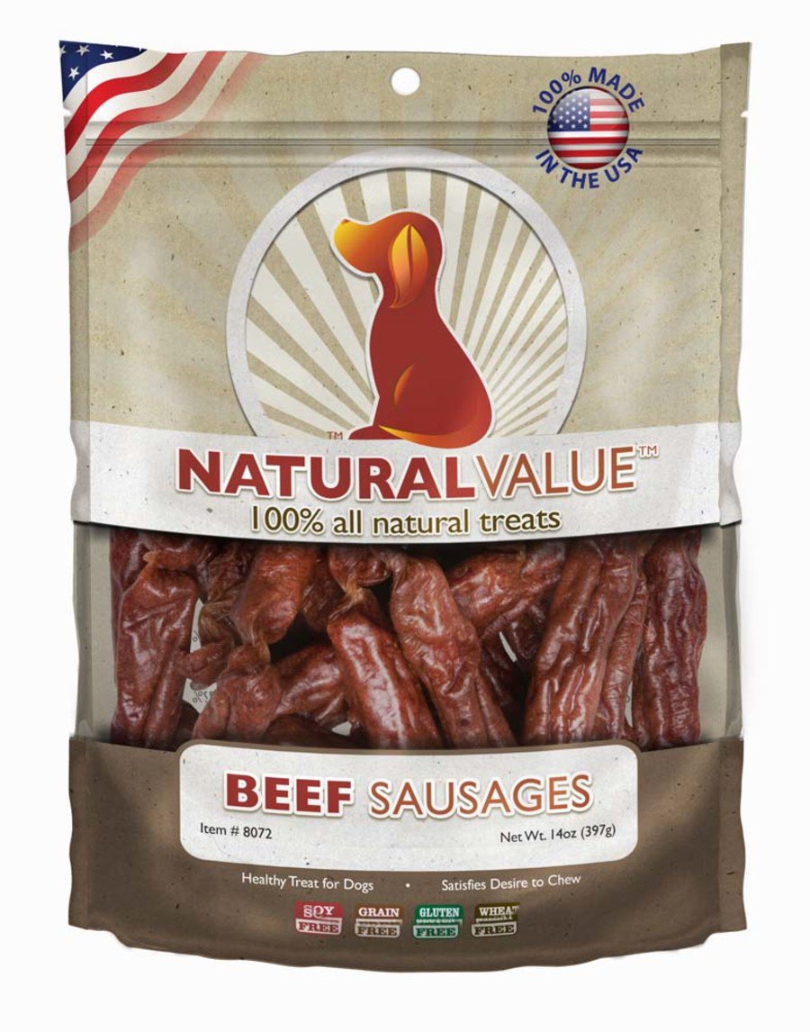 Loving Pets Natural Value Beef Sausages Dog Treats 13-oz