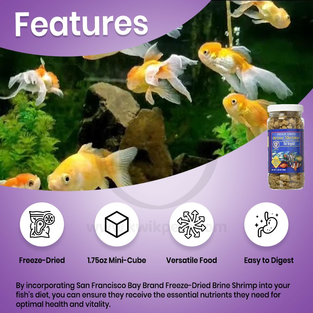 San Francisco Bay Brand Freeze-Dried Brine Shrimp, 1.36-oz, Kwik Pets