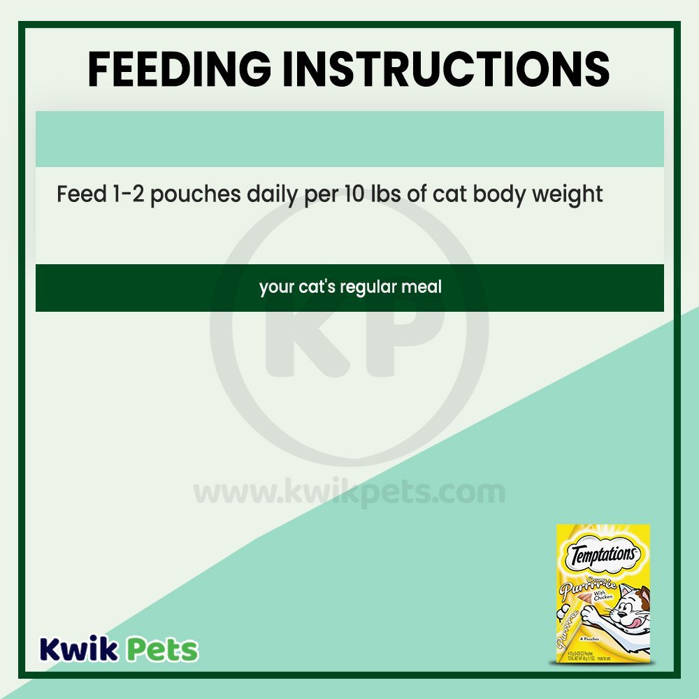 Feeding Instruction - Temptations Creamy Purrrr-ee Cat Treats Chicken 1.7-oz