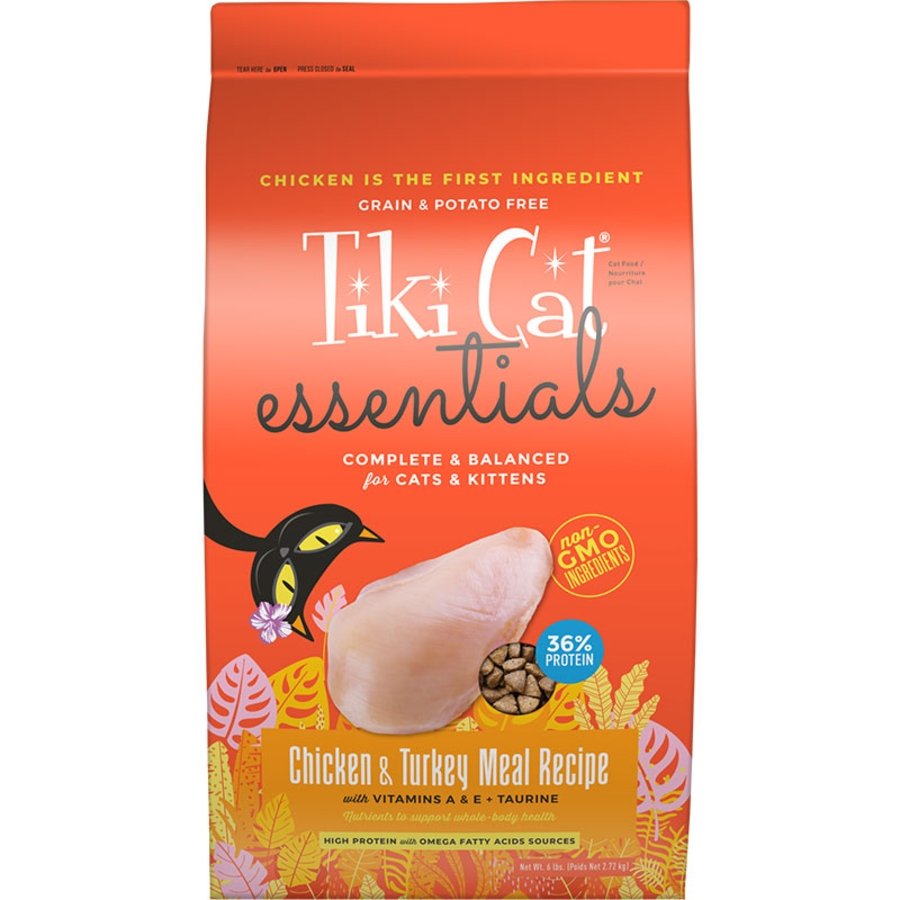 Tiki Pets Cat Born Carnivore Indoor Health Dry Cat Food Chicken & Turkey Meal 6-lb, Kwik Pets