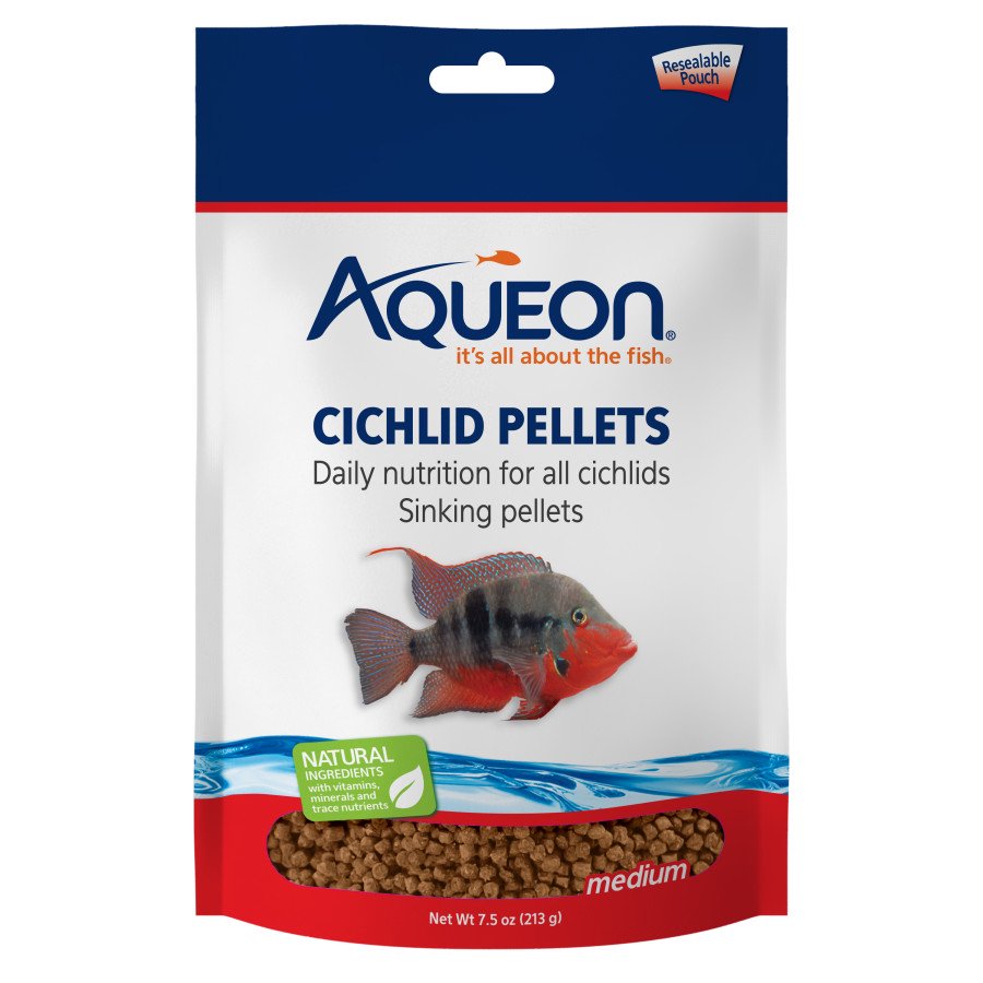 Aqueon Cichlid Pellet Fish Food Medium 7.5-oz