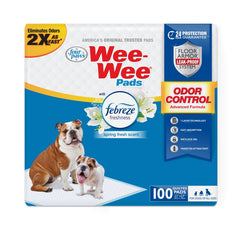 Four Paws Wee-Wee Odor Control Dog Training Pads with Febreze Freshness 100 Count 22 in X 23 in