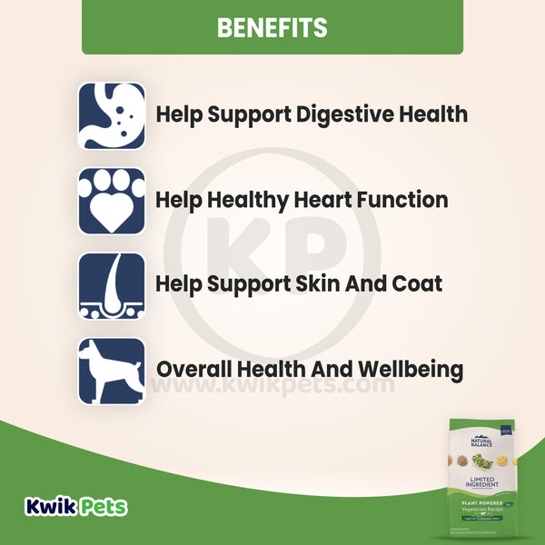 Benefits of Natural Balance Limited Ingredient Vegetarian Recipe Dry Dog Food 14-lb