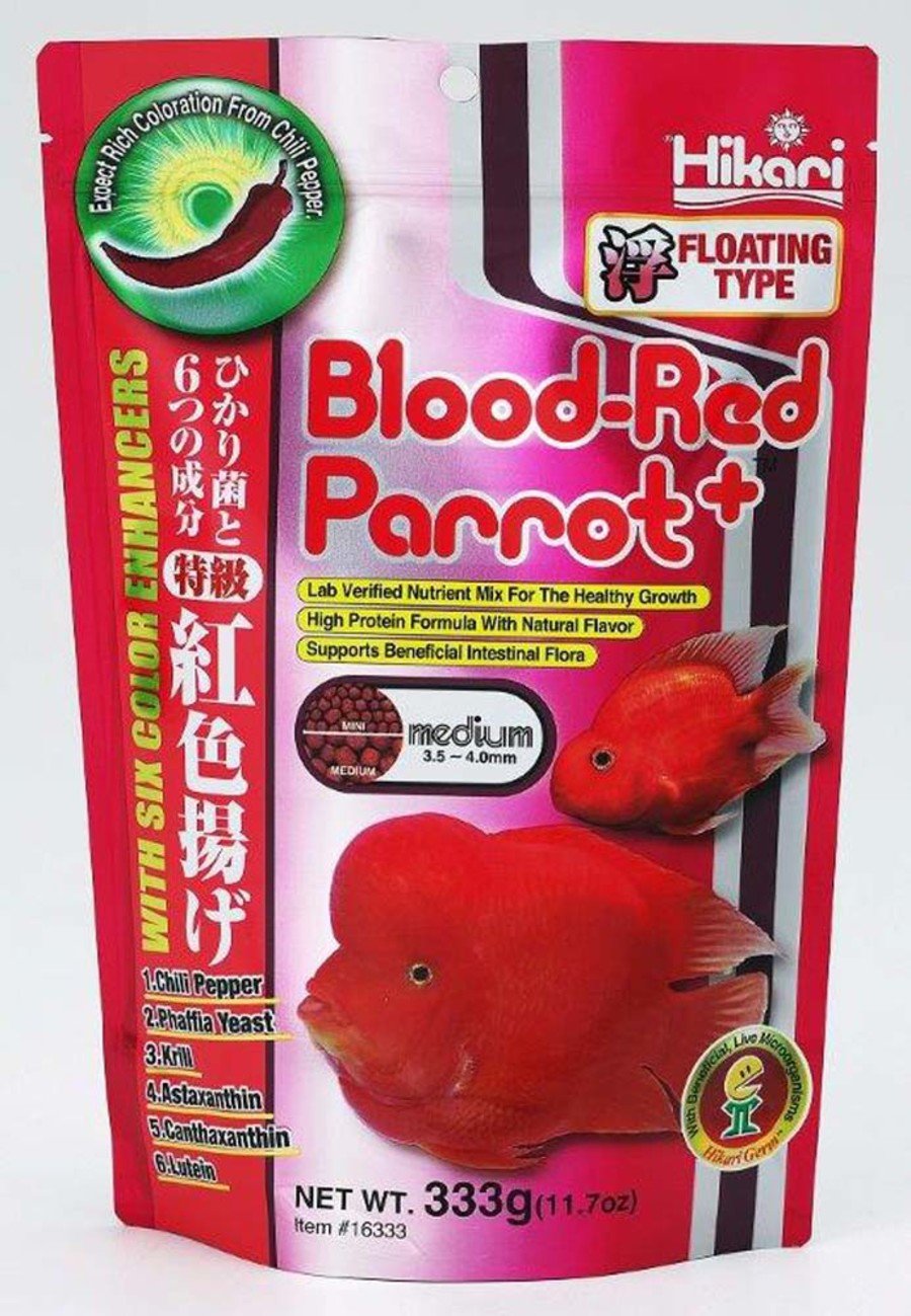 Hikari Blood Red Parrot+ Fish Food Medium Pellet 11.7-oz
