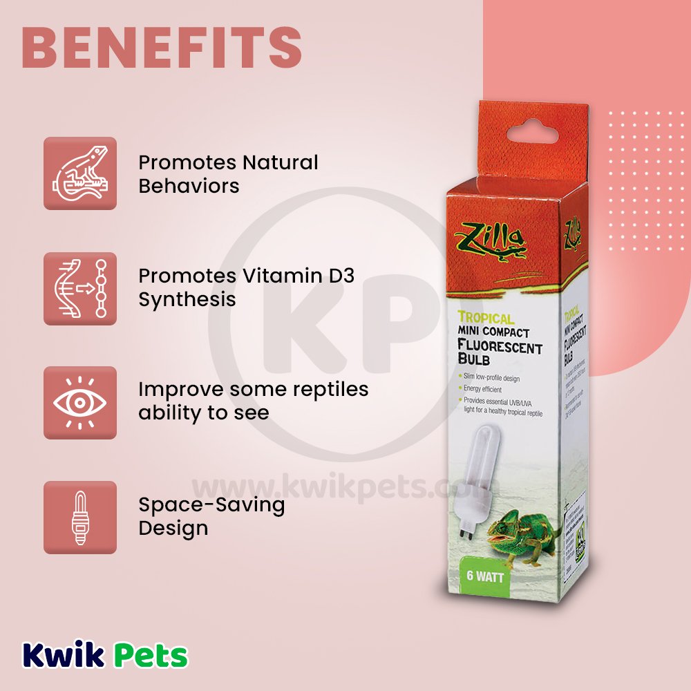 Zilla Mini Compact Fluorescent Bulbs Tropical, Zilla