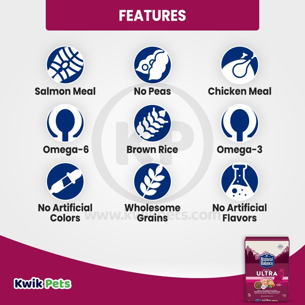 Features of Natural Balance Broth Coated Adult Dry Cat Food Chicken Meal & Salmon Meal 15-lb