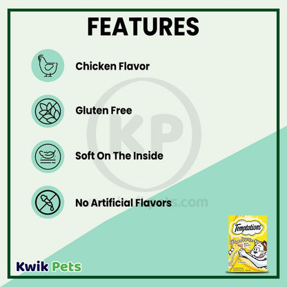 Features - Temptations Creamy Purrrr-ee Cat Treats Chicken 1.7-oz