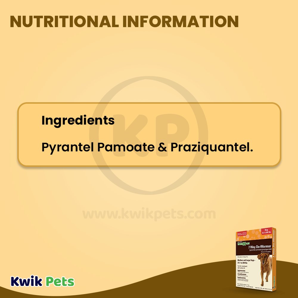 Nutritional Information of Sentry Worm X Plus 7 Way De-Wormer for Large Dogs 2 Count