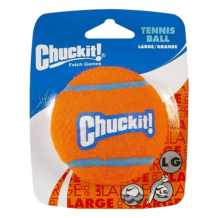 Chuckit! Tennis Ball Dog Toy Shrink Sleeve Blue/Orange, Large