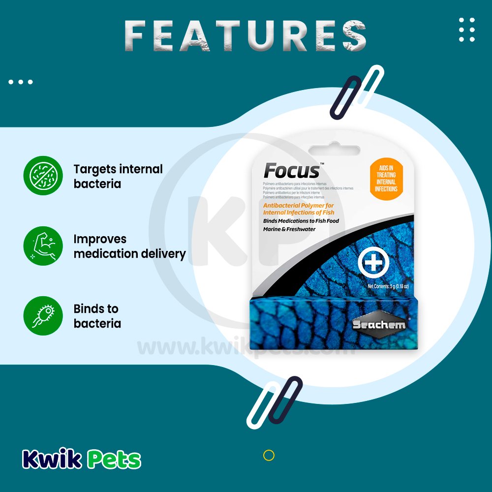 Seachem Focus Antibacterial Polymer 5gm/0.2oz, Seachem