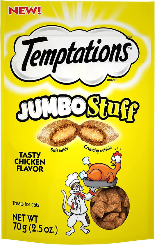Temptations Jumbo Stuff Tasty Chicken Cat Treats, 2.5-oz, Temptations