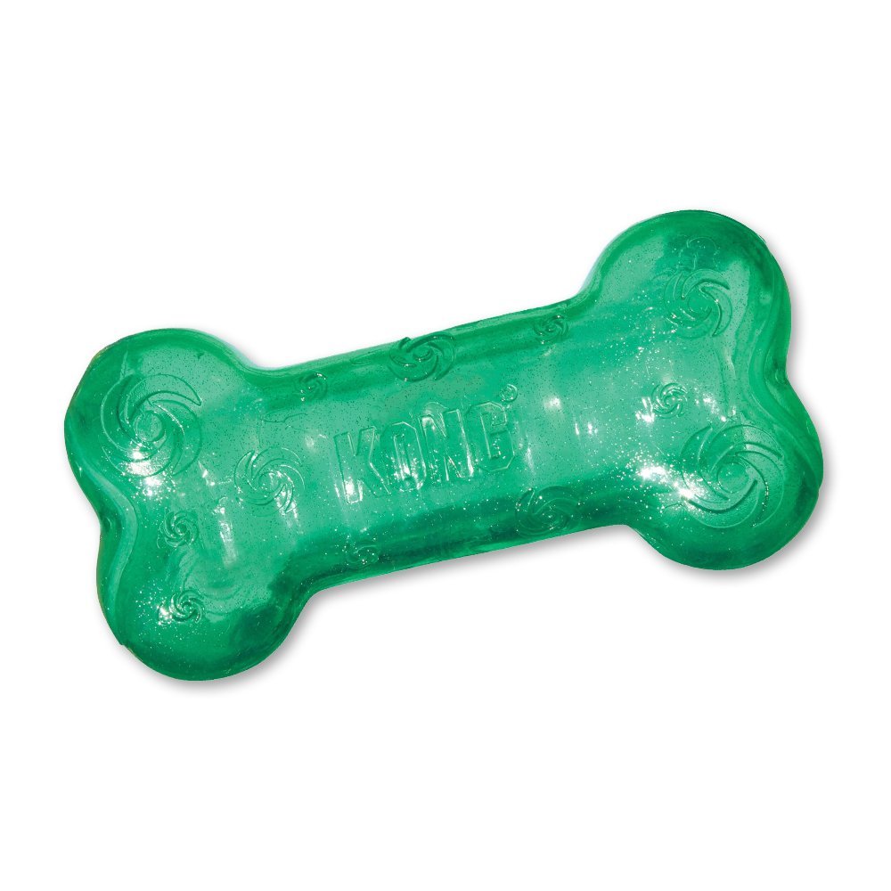 Large image of Kong Squeezz Crackle Bone Dog Toy Assorted Large