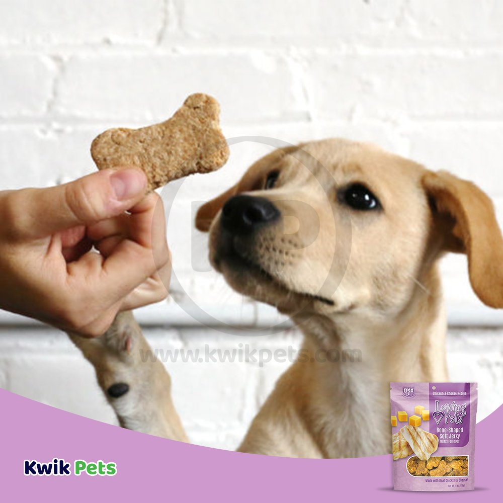 Dog Image of Loving Pets Bone-Shaped Soft Jerky Dog Treat Chicken & Cheese 6-oz