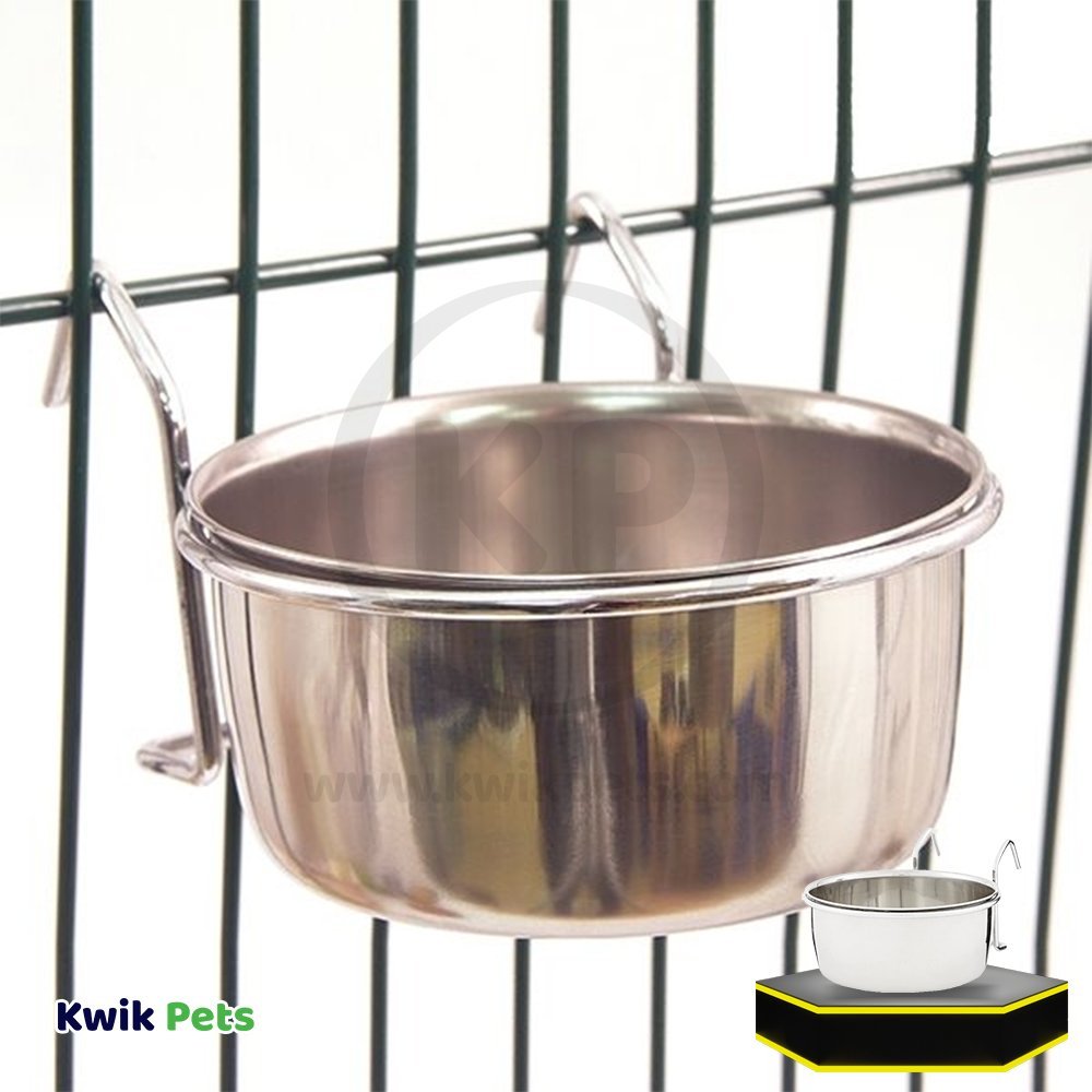 Spot Stainless Steel Bird Coop Cup with Wire Hanger