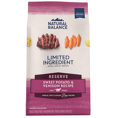 Natural Balance Limited Ingredient Grain Free Adult Dry Dog Food Reserve Sweet Potato & Venison 4-lb