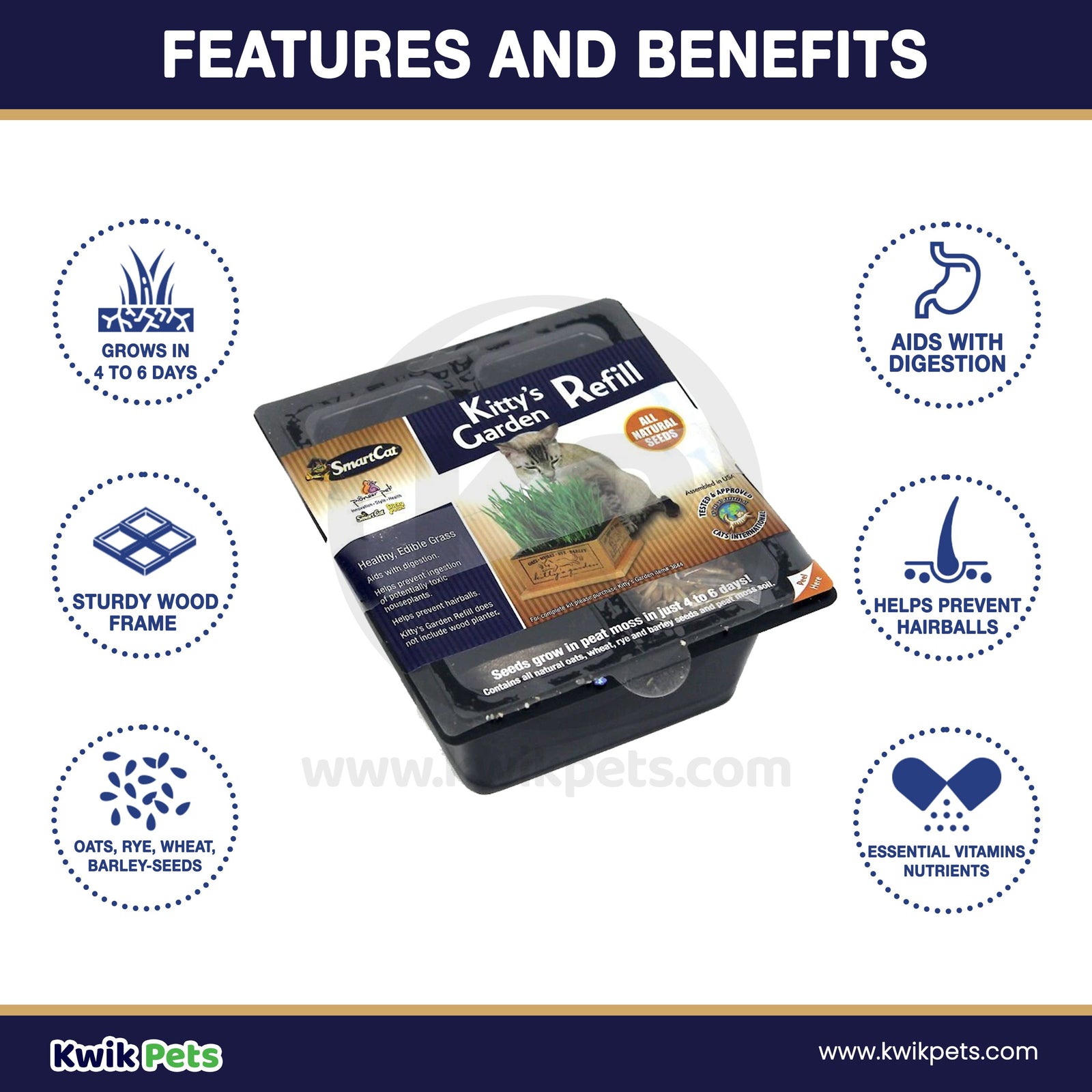 Features and Benefits - Pioneer Pet SmartCat Kitty's Garden Refill Kit