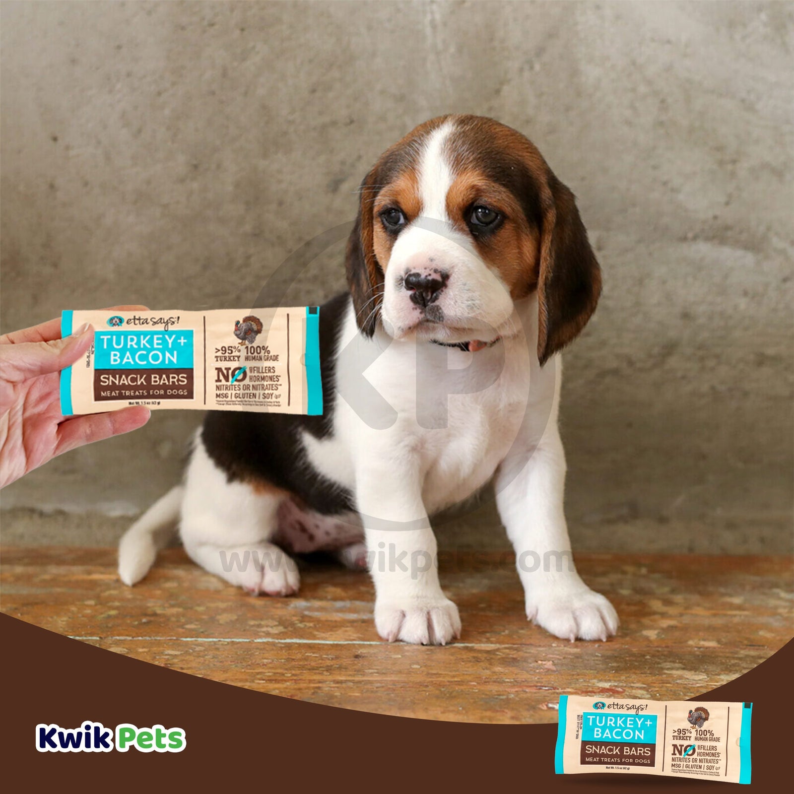 Etta Says! Meat Snack Bar Turkey & Bacon Dog Treats 1.5-oz, Kwik Pets