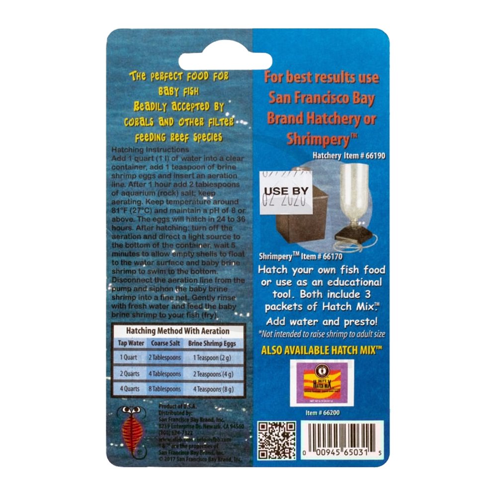 San Fransisco Bay Brand Brine Shrimp Eggs 6 gms Details