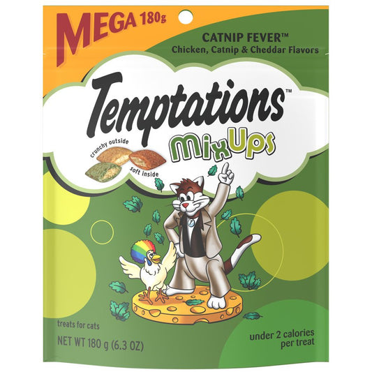 Temptations MixUps Crunchy & Soft Adult Cat Treats Catnip Fever, 6.3-oz, Temptations