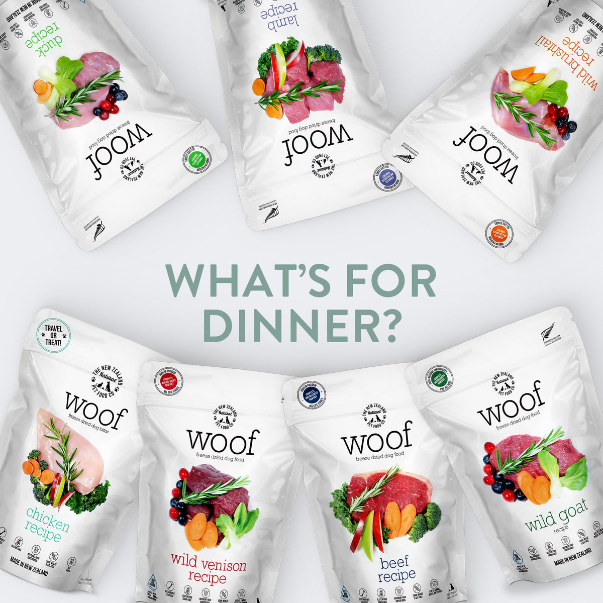 The New Zealand Natural Pet Food Co. Woof Freeze Dried Dog Food Chicken 1.76-oz