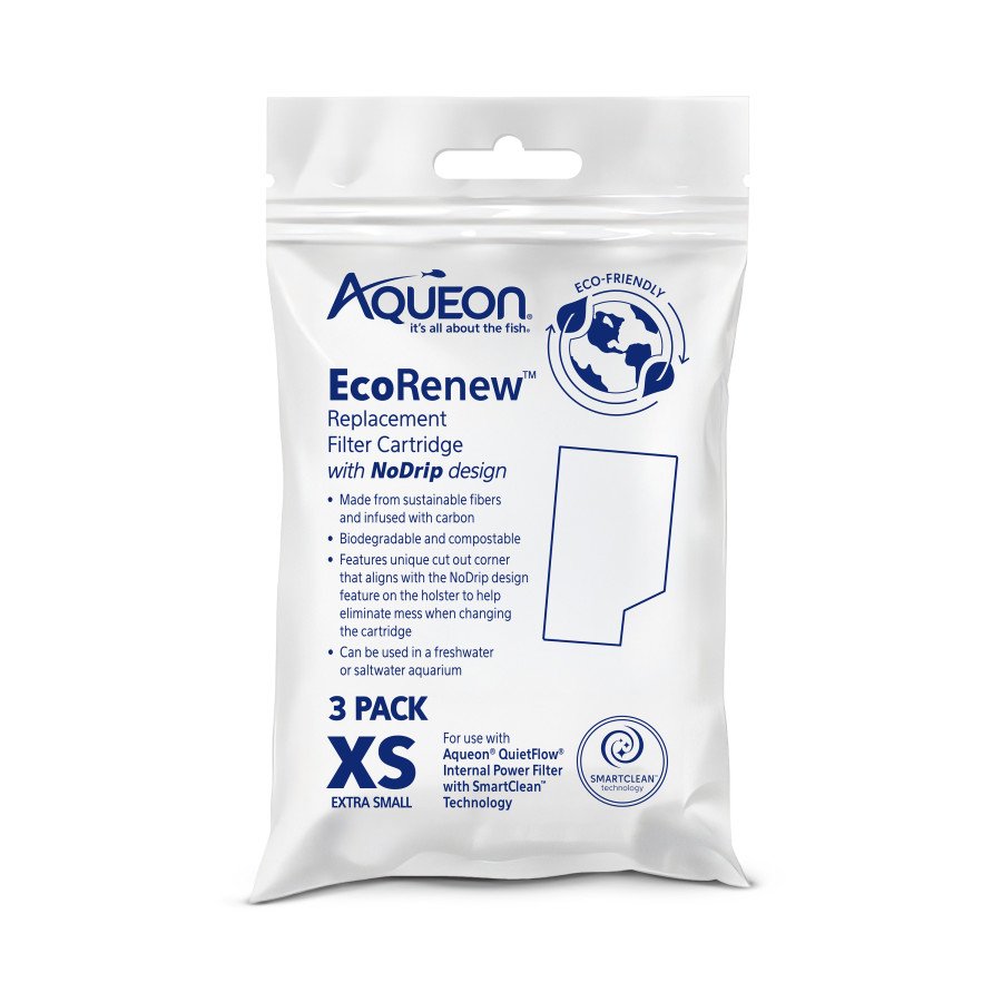 Aqueon EcoRenew Replacement Aquarium Filter Cartridges Extra Small 3 Count, Kwik Pets
