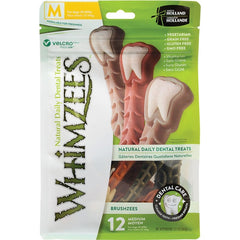 Whimzees Brushzees Natural Dental Dog Treats Medium 12 Count 12.7-oz