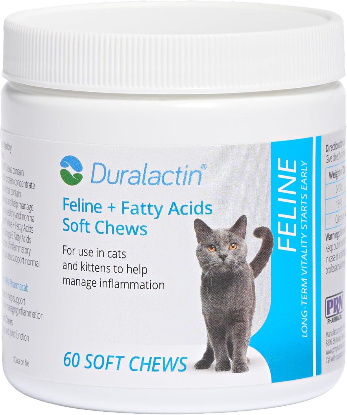 PRN Pharmacal Duralactin Feline + Fatty Acids Joint Health & Inflammation Soft Chews for Cats 60 Count