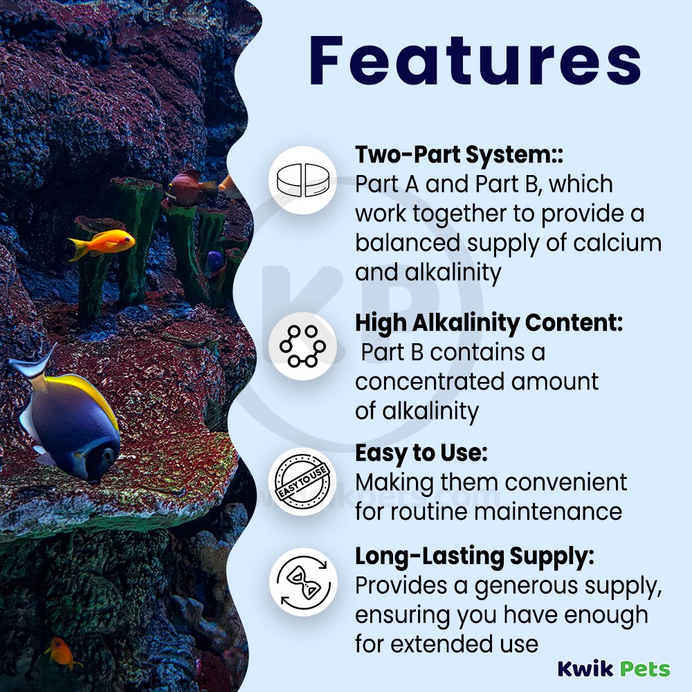 Features of Kent Marine Tech CB Part B Calcium Buffer System for Marine Aquariums 64-oz