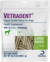Dechra VETRADENT Veggie Adult Dog Dental Chew Treats Large 30 Count