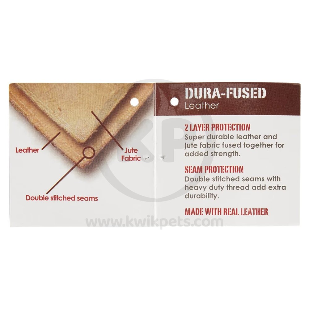 Dura-Fused Leather & Jute Dog Toy Squirrel Tan, SM, Ethical Pet