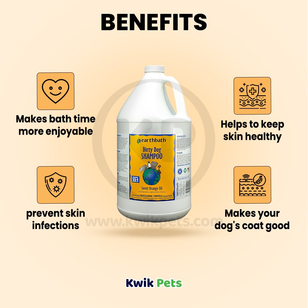 Benefits of Earthbath Dirty Dog Shampoo Sweet Orange Oil 128-oz