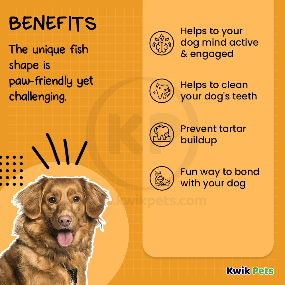 Benebone Jack Salmon Fishbone Dog Chew Toy Medium, Kwik Pets
